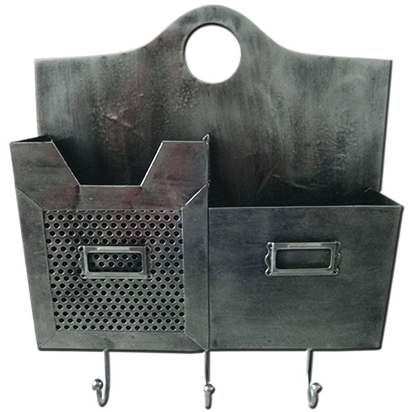 Borough Wharf Jevon 3 Hook Wall Mounted Coat Rack in Grey & Reviews